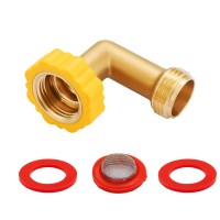 Minimprover Leadfree Brass 90 Degree Hose Saver Hose Elbow Fitting Quick Swivel Connect Adapter Thread Size 34 Connectors