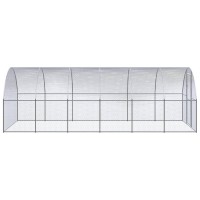 Vidaxl Outdoor Chicken Coop 9.8'X19.7'X6.6' Galvanized Steel