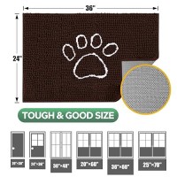 Dog Door Mat For Muddy Paws Pet Rug Durable Chenille Absorbent Outdoor Doormat 60X 36 Non Slip Heavy Indoor Doormat Soft F