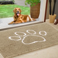 Dog Door Mat For Muddy Paws Pet Rug Durable Chenille Absorbent Outdoor Doormat 60X 36 Non Slip Heavy Indoor Doormat Soft F