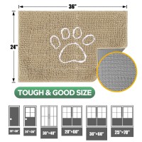 Dog Door Mat For Muddy Paws Pet Rug Durable Chenille Absorbent Outdoor Doormat 60X 36 Non Slip Heavy Indoor Doormat Soft F