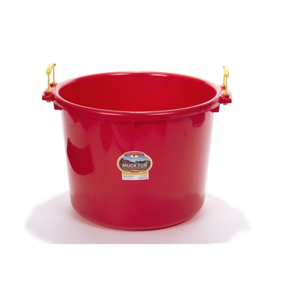 Little Giant Plastic Muck Tub Durable Versatile Utility Bucket With Handles Muck Bucket Durable Handles 70 Quart Red