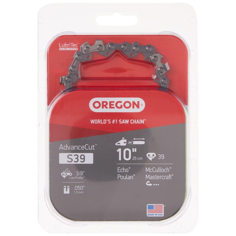 Oregon S39 Advancecut Replacement Chainsaw And Pole Saw Chain For 10Inch Guide Bars 39 Drive Links Pitch 38 050 Gauge