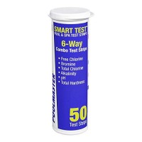 Poolmaster 22212 Smart Test 6Way Swimming Pool And Spa Water Chemistry Test Strips 50 Count White