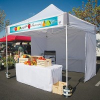 Ez Up Es100S Instant Commercial Pop Up Canopy Tent 10 X 10 With 3 Sidewalls 1 Midzip Sidewall And Widetrax Roller Bag Wh