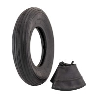 Marathon 4804008 Ribbed Tread Replacement Pneumatic Airfilled Tire And Inner Tube Set Fits 8Inch Wheelrim Wheelbarr