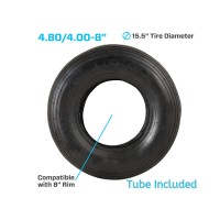 Marathon 4804008 Ribbed Tread Replacement Pneumatic Airfilled Tire And Inner Tube Set Fits 8Inch Wheelrim Wheelbarr