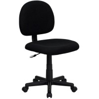 MidBack Black Fabric Swivel Task Office Chair