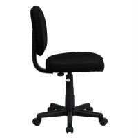 MidBack Black Fabric Swivel Task Office Chair