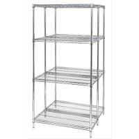 Quantum Storage Systems Ad742154C Addon Kit For 74 High 4Tier Wire Shelving Unit Chrome Finish 21 Width X 54 Length X 74 He