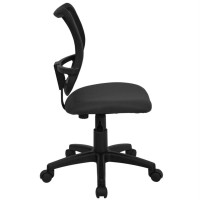 MidBack Gray Mesh Swivel Task Office Chair