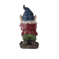 Alpine Corporation 15 Tall Outdoor Garden Gnome Smiling Yard Statue Decoration Multicolor