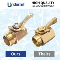 Underhill Garden Hose Shut Off Valve 34Inch Hose Thread Brass Hose Nozzle Connector Attachment Heavyduty Fittings Cv075H