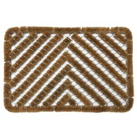 Rubbercal 10100514 Herringbone Outdoor Scraper Door Mat 18 By 30Inch Brown