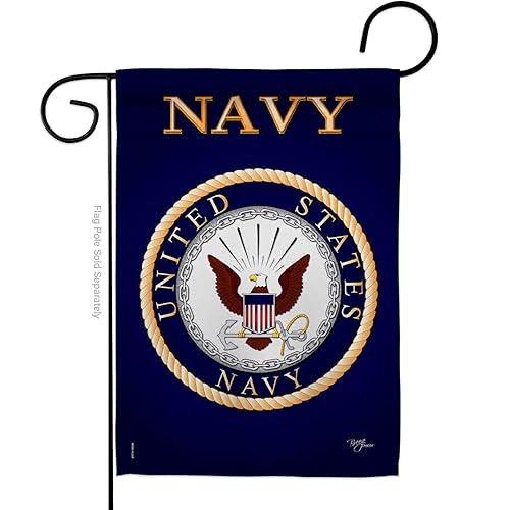 Breeze Decor Us Navy Usn Armed Forces Seabee Official Licensed United State American Military Retire Decorative  Garden Flag 13