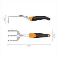 Fiskars Ergo Cultivator For Digging Aerating Soil And Weeding Heavy Duty Garden Tool With Hanging Hole