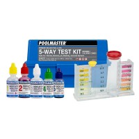 Poolmaster Water Chemistry Case 22270 Premiere Collection 5Way Swimming Pool Spa Test Kit Small Neutral