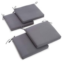 Blazing Needles, L.P. Indoor Twill Chair Cushion, 4 Count (Pack Of 1), Steel Grey