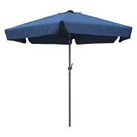 International Caravan Furniture Piece Outdoor 8 Foot Aluminum Umbrella, Navy