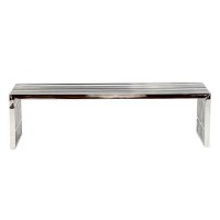 Gridiron Silver Large Stainless Steel Bench By Modway