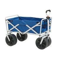 Mac Sports Heavy Duty Collapsible Folding All Terrain Utility Beach Wagon Cart Bluewhite