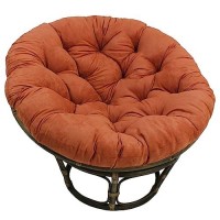 International Caravan Furniture Piece Rattan 42-Inch Papasan Chair With Micro Suede Cushion