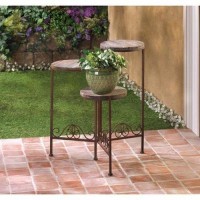 Gifts And Decor Rustic Finish Triple Planter Table Set