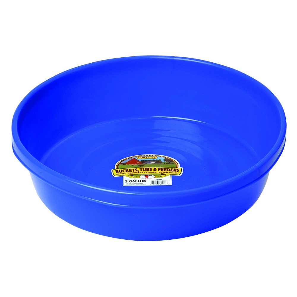 Little Giant Plastic Utility Pan Feed Pan Durable Versatile Livestock Feeding Bucket Made In Usa 3 Gallon Blue