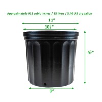 Viagrow 3 Gal Plastic Nursery Pots 1136 Liters 10Pack