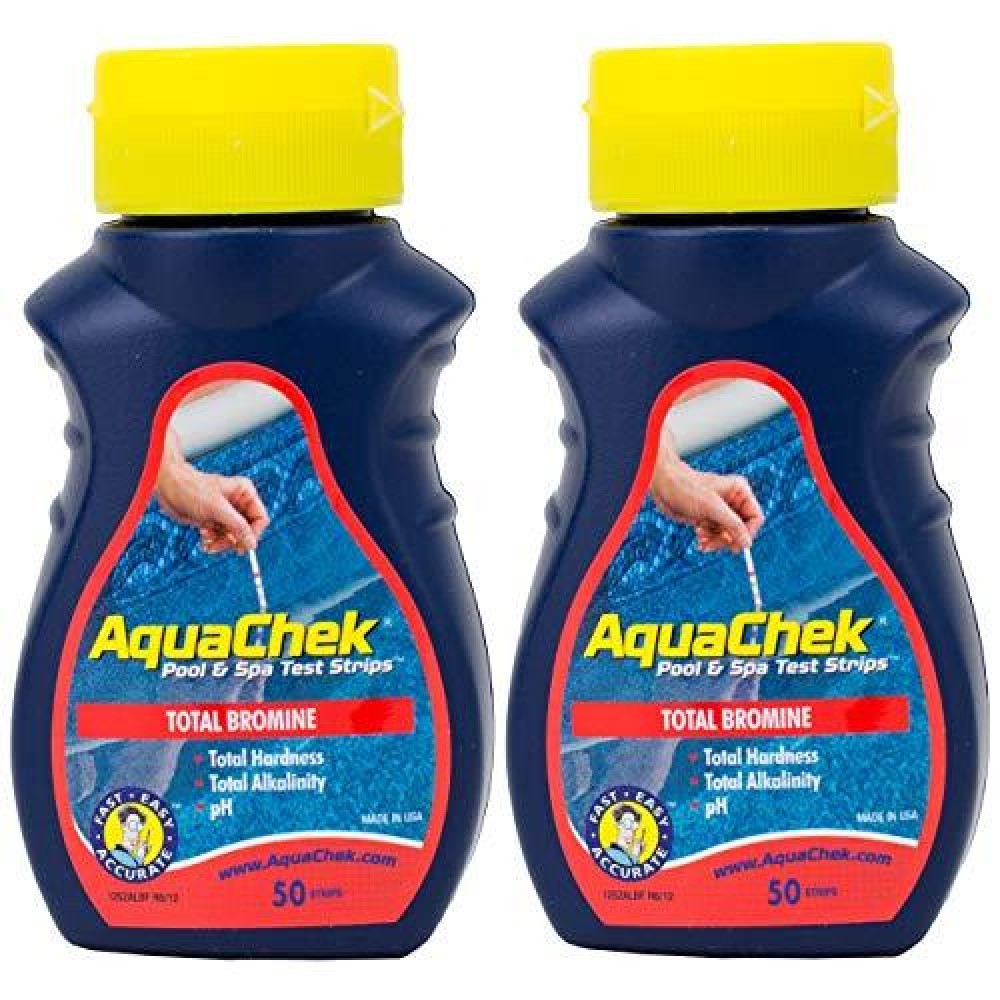 Aquachek 2 Red Swimming Pool Spa Test Kit Strips Bromine Ph Alkalinity 50 Pack