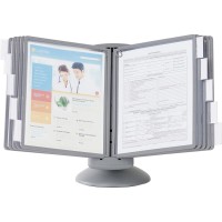 Durablereg Sherpareg Motion Reference Display System Desktop 360Deg Rotation 10 Double Sided Panels Letter Size