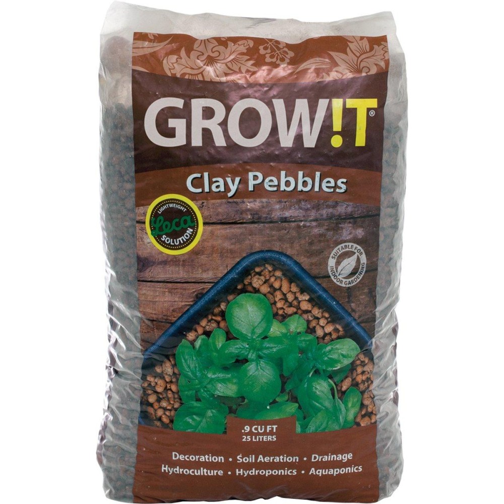 Hydrofarm Growt Gmc25L 25 Liter Bag 4Mm16Mm Clay Pebbles 25 Liter Bag Brown