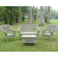 International Caravan Furniture Four Piece Maui Outdoor Seating Group