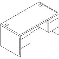 Hon 10700 H10771 Pedestal Desk 60 X 30 X 295 4 X Box File Drawers Double Pedestal Waterfall Edge Finish Mahogany