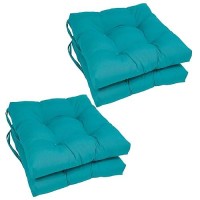 Blazing Needles Solid Twill Square Tufted Chair Cushions (Set Of 4), 16