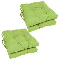 Blazing Needles Solid Twill Square Tufted Chair Cushions (Set Of 4), 16