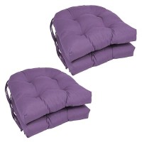 Blazing Needles 16-Inch Twill Rounded Back Chair Cushion, Grape 4 Count