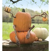 Plow Hearth Set Of 4 Bendable Pumpkin Arms And Legs Create Whimsical Halloween Decor Spooky Vine Design Includes 2 Arms