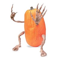 Plow Hearth Set Of 4 Bendable Pumpkin Arms And Legs Create Whimsical Halloween Decor Spooky Vine Design Includes 2 Arms