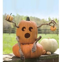 Plow Hearth Set Of 4 Bendable Pumpkin Arms And Legs Create Whimsical Halloween Decor Spooky Vine Design Includes 2 Arms