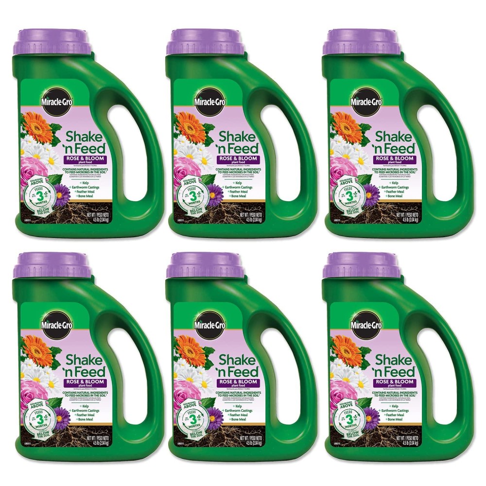 Miraclegro Shake N Feed Rose Bloom Plant Food Plant Fertilizer 45 Lbs 6Pack