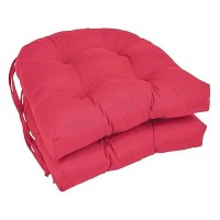 Blazing Needles 16-Inch Twill Rounded Back Chair Cushion, 16