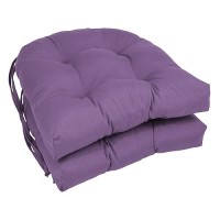 Blazing Needles 16-Inch Twill Rounded Back Chair Cushion, 2 Count (Pack Of 1), Grape