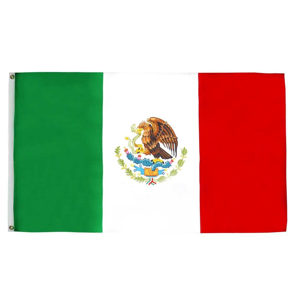 Az Flag Mexico Flag 2X3 Ft 100D Polyester Mexican Banner With Two Metal Grommets Fade Resistant Vivid Colors 2 X 3