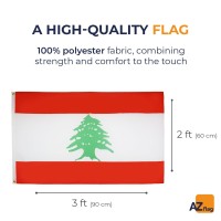 Az Flag Lebanon Flag 2X3 Ft 100D Polyester Lebanese Banner With Two Metal Grommets Fade Resistant Vivid Colors 2 X