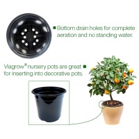 Viagrow 12 Gal Plastic Nursery Trade Pots 62 Gal 25 Qt 237 L 20Pack