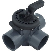 Pentair 263028 Three Port Diverter Valve With 2 Pvc Pipe Grey