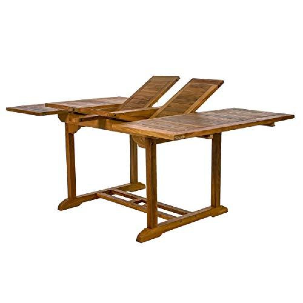 All Things cedar TD7222 9Piece Teak Extension Patio Table Folding chair Set