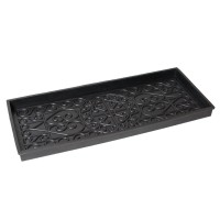 Birdrock Home Rubber Boot Tray 34 Inch Decorative Boot Tray For Entryway Indoor Shoe Tray