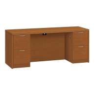 HON Valido H115900 Pedestal Credenza 72 x 24 x 295 4 x File Drawers Double Pedestal Ribbon Edge Finish Bourbon Che